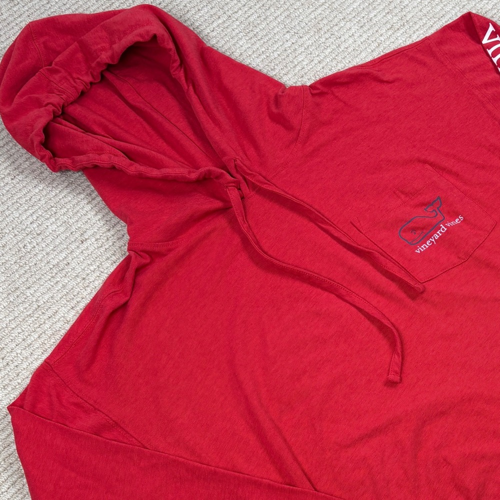 Vineyard Vines Edgartown T-Shirt Hoodie Mens Small Red Preppy Coastal Nautical